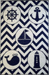 Little Portico's Sea Blue Objects Navy and White Kids Mat - Floorsome - Kids - LPPLROBJT120179 - Kids