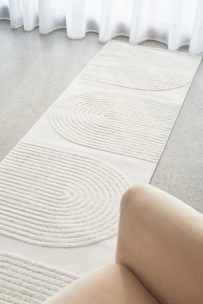 Lotus Abbey White Runner Rug - Floorsome - Lotus Collection