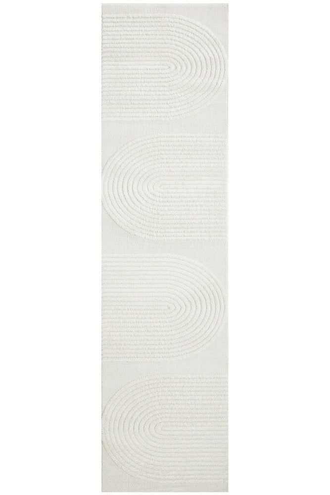 Lotus Abbey White Runner Rug - Floorsome - Lotus Collection