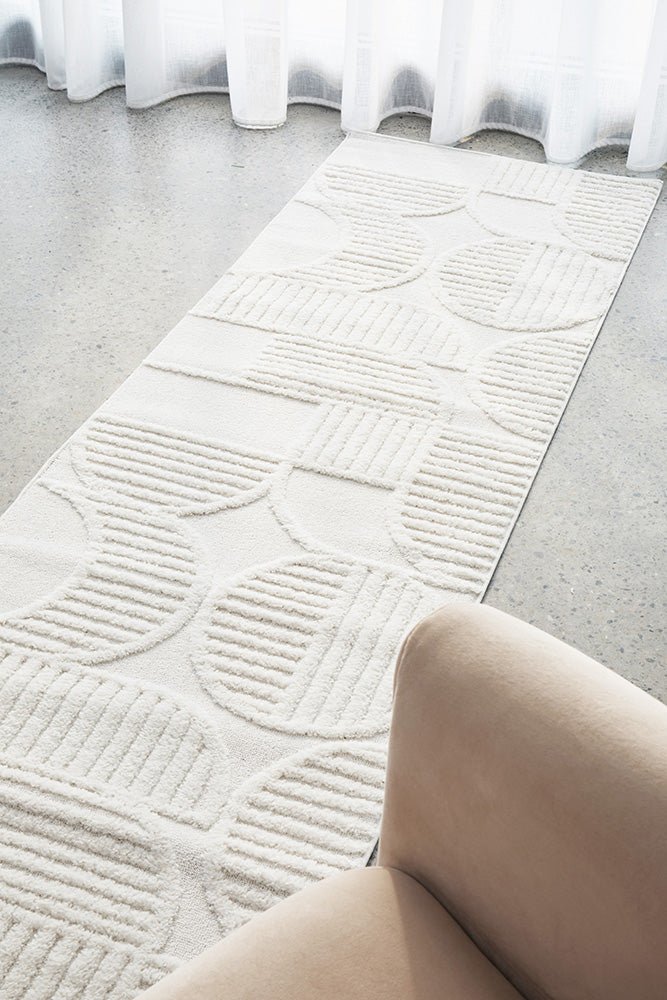 Lotus Leo White Runner Rug - Floorsome - Lotus Collection - LOT - LEO - WHITE - 300X80 - Lotus Collection