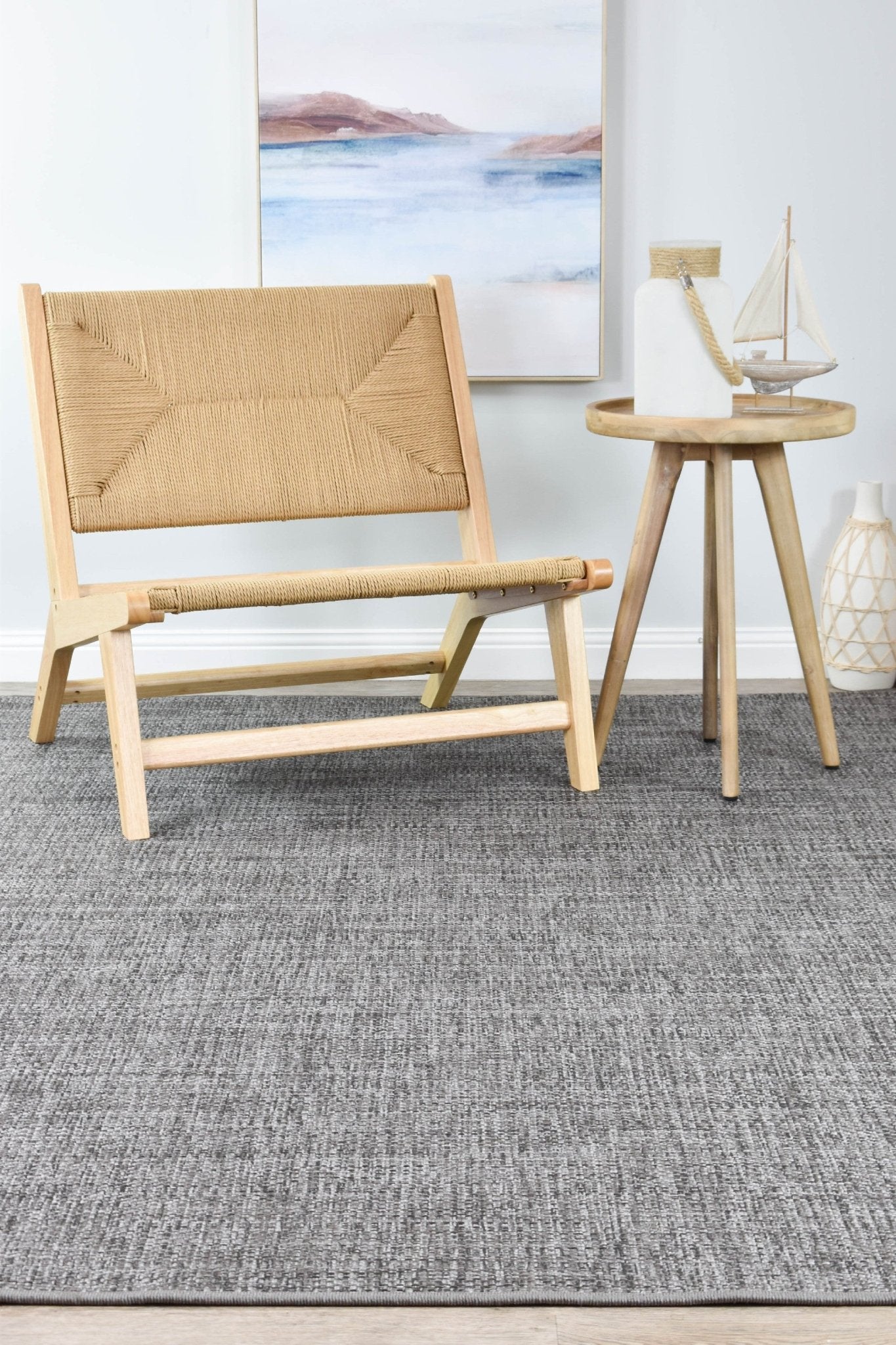 Lucas 36307 094 Dark Grey Rug - Floorsome - INDOOR/OUTDOOR
