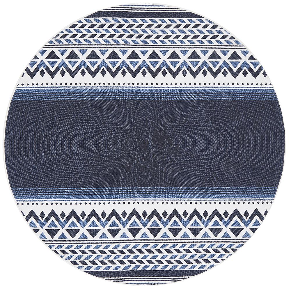 Lunar 422 Printed Navy - Floorsome - MODERN - LUN - 422 - NAV - 120X120 - MODERN