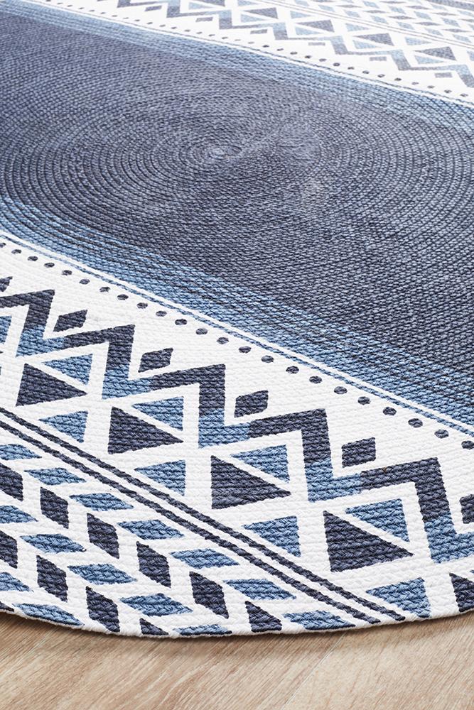 Lunar 422 Printed Navy - Floorsome - MODERN - LUN - 422 - NAV - 120X120 - MODERN