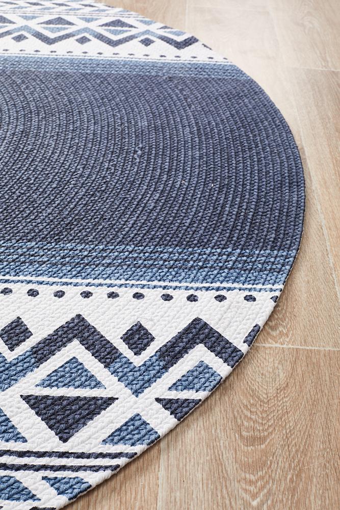 Lunar 422 Printed Navy - Floorsome - MODERN - LUN - 422 - NAV - 120X120 - MODERN