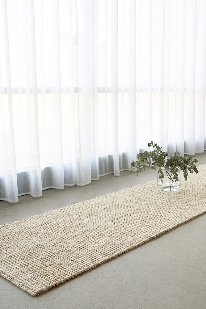 Madras Marlo White Runner Rug - Floorsome - Madras Collection - MAD - MARLO - WHT - 300X80 - Madras Collection