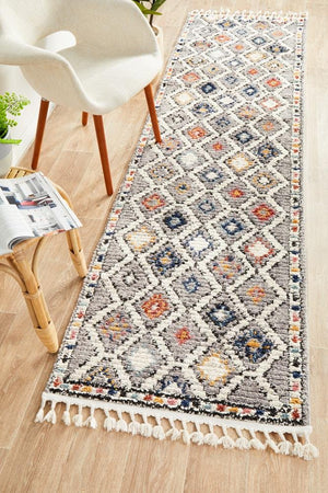 Marrakesh 555 Grey Runner Rug - Floorsome - Modern