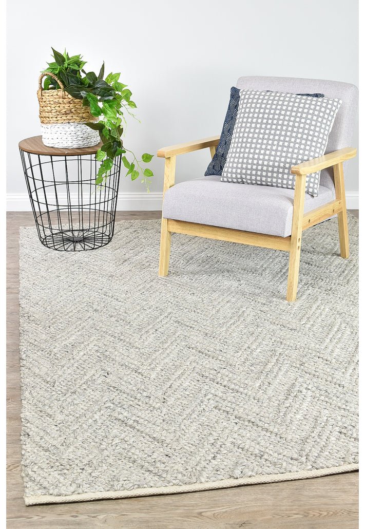 Marseille Wool Rug - Floorsome - FLATWEAVE - LE - VENE - SIL - 160X230 - FLATWEAVE