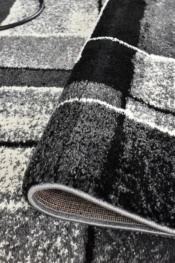 Marvel 297 Dark Grey Black Rug - Floorsome - MODERN - MILL - D297A - D.GREY - BLACK - 60X90 - MODERN