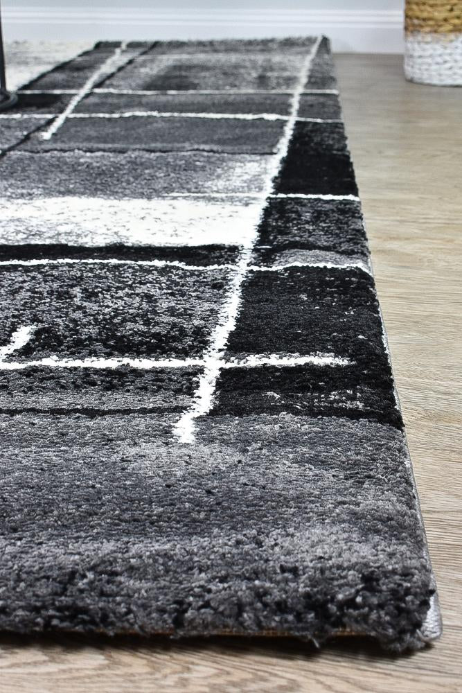 Marvel 297 Dark Grey Black Rug - Floorsome - MODERN - MILL - D297A - D.GREY - BLACK - 60X90 - MODERN
