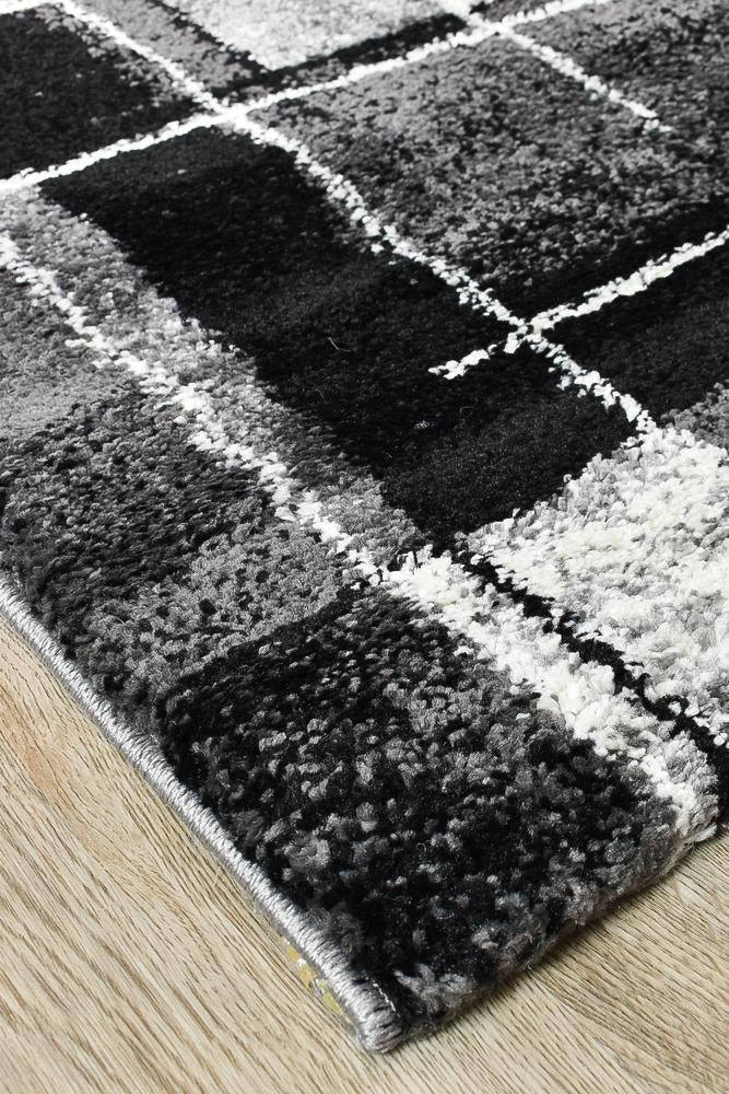 Marvel 297 Dark Grey Black Runner - Floorsome - runner - MILL - D297A - D.GREY - BLACK - 80X300 - runner