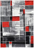 Marvel 297 Dark Grey Red Rug - Floorsome - Modern - MILL - D297A - D.GREY - RED - 60X90 - Modern