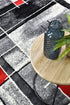 Marvel 297 Dark Grey Red Rug - Floorsome - Modern - MILL - D297A - D.GREY - RED - 60X90 - Modern