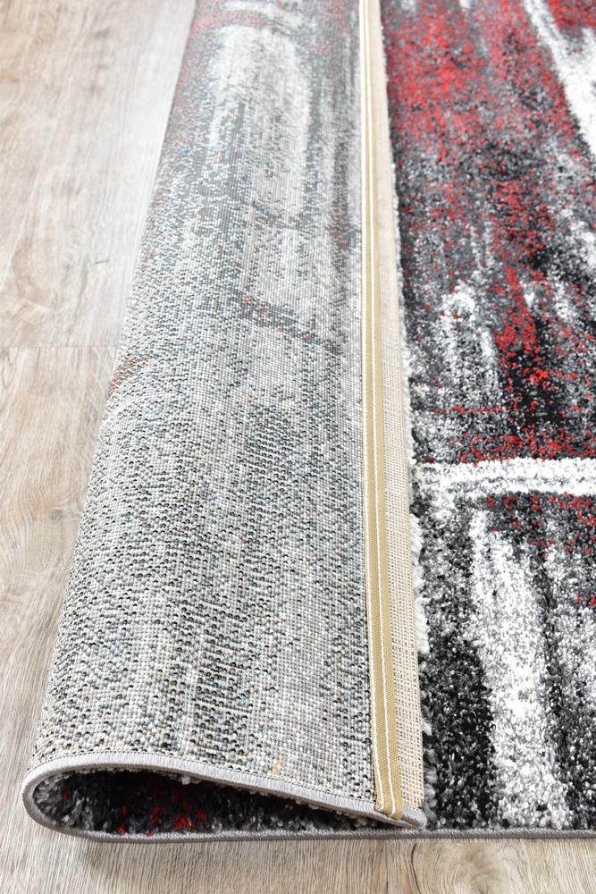 Marvel 347 Light Grey Red Rug - Floorsome - MODERN - MILL - B347B - L.GREY - RED - 60X90 - MODERN