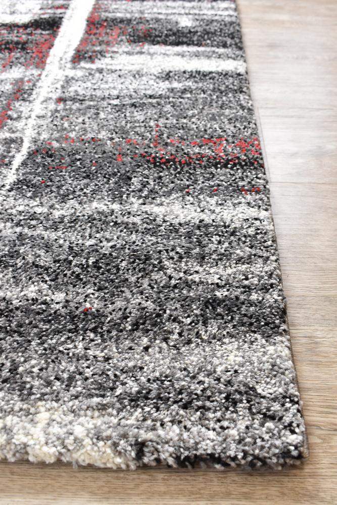 Marvel 347 Light Grey Red Rug - Floorsome - MODERN - MILL - B347B - L.GREY - RED - 60X90 - MODERN