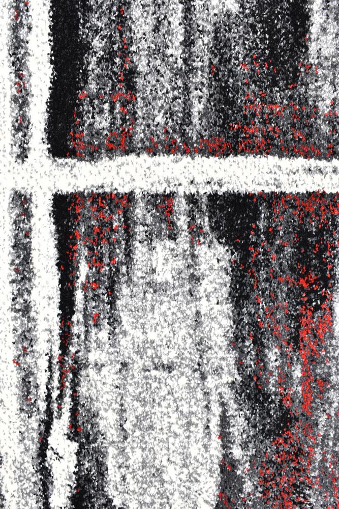 Marvel 347 Light Grey Red Rug - Floorsome - MODERN - MILL - B347B - L.GREY - RED - 60X90 - MODERN