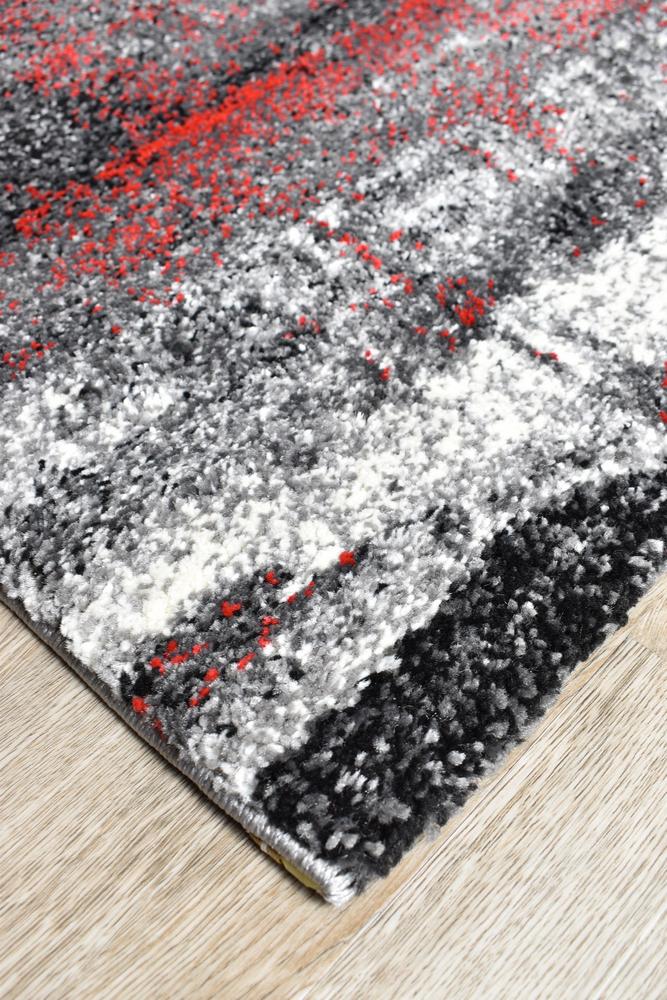 Marvel 347 Light Grey Red Rug - Floorsome - MODERN - MILL - B347B - L.GREY - RED - 60X90 - MODERN