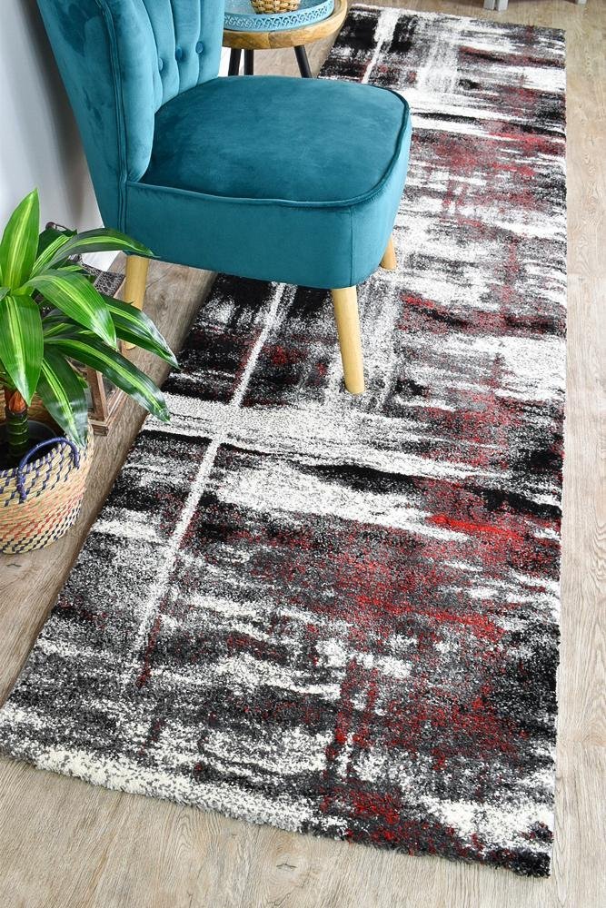 Marvel 347 Light Grey Red Runner - Floorsome - RUNNER - MILL - B347B - L.GREY - RED - 80X300 - RUNNER