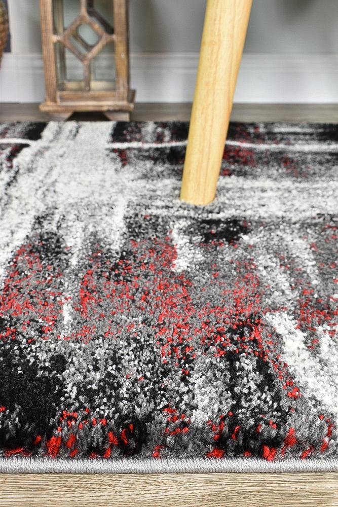 Marvel 347 Light Grey Red Runner - Floorsome - RUNNER - MILL - B347B - L.GREY - RED - 80X300 - RUNNER