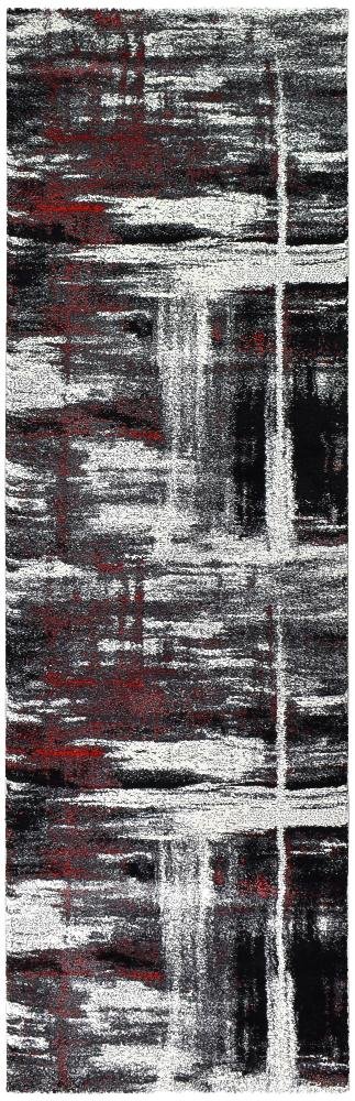 Marvel 347 Light Grey Red Runner - Floorsome - RUNNER - MILL - B347B - L.GREY - RED - 80X300 - RUNNER
