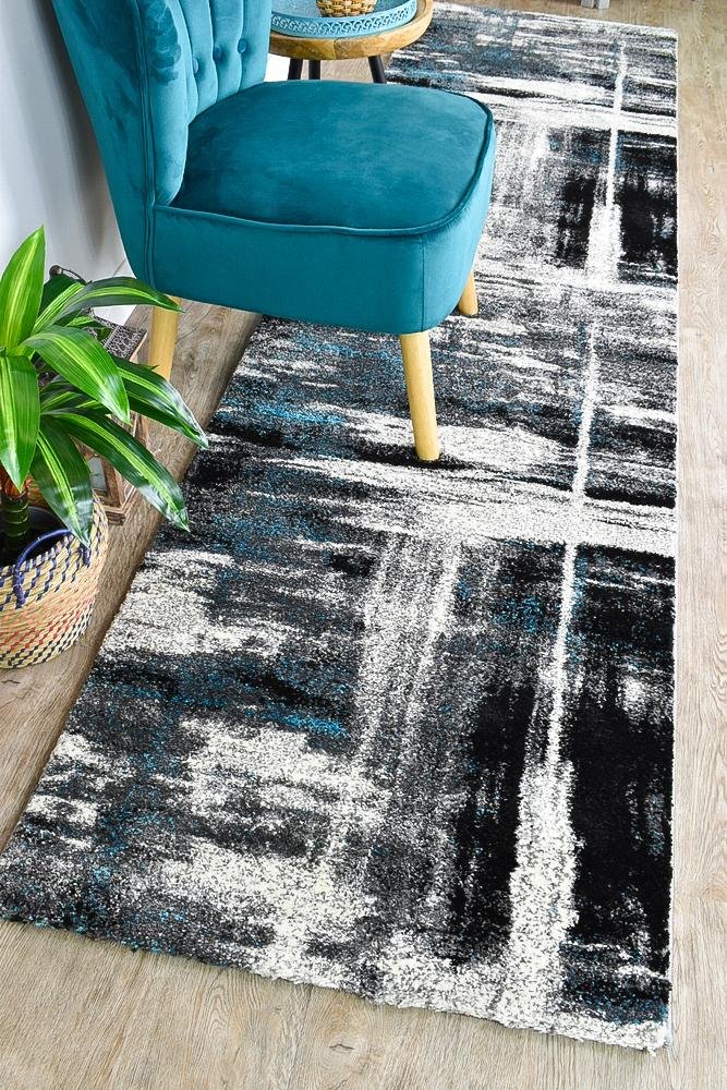 Marvel 347 Light Grey Turquoise Runner
