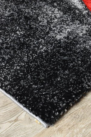 Marvel 37 Dark Grey Red Rug - Floorsome - MODERN