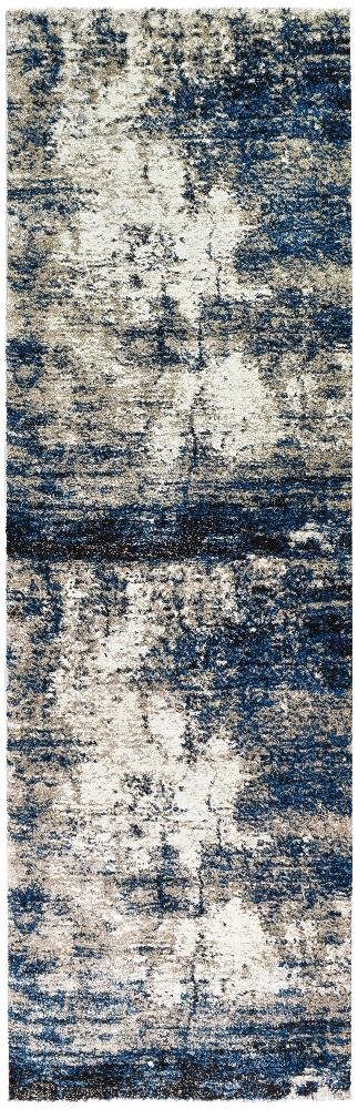 Marvel 651 Beige Blue Runner - Floorsome - RUNNER - MILL - B651A - WHITE - BLUE - 80X300 - RUNNER