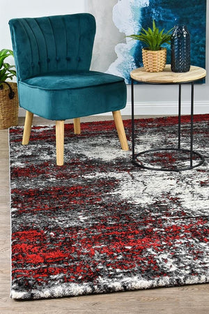 Marvel 651 White Red Rug - Floorsome - MODERN