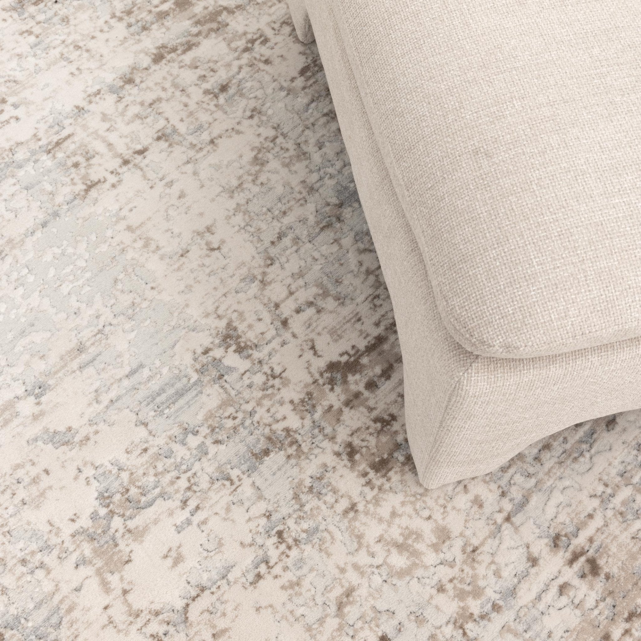 Maya Abstract Distressed Cream and Beige Rug - M105 - Floorsome - Area Rug - MAYA160M105 - Area Rug