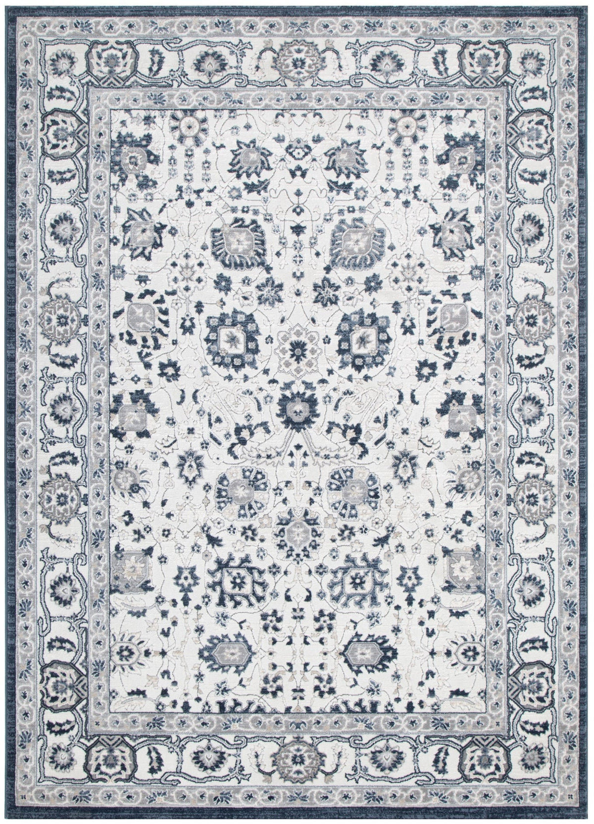 Maya Floral Traditional Blue Rug - M102 – Floorsome