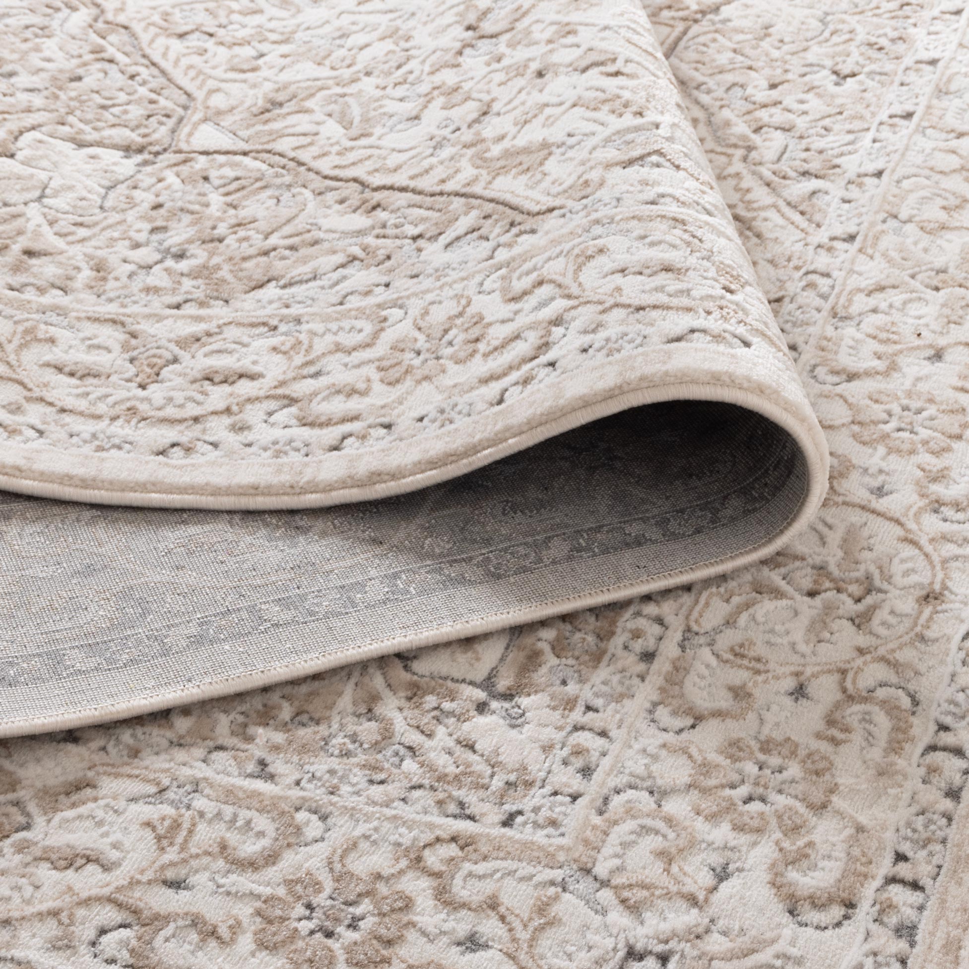Maya Medallion Cream and Beige Rug - M104 - Floorsome - Area Rug - MAYA160M104 - Area Rug