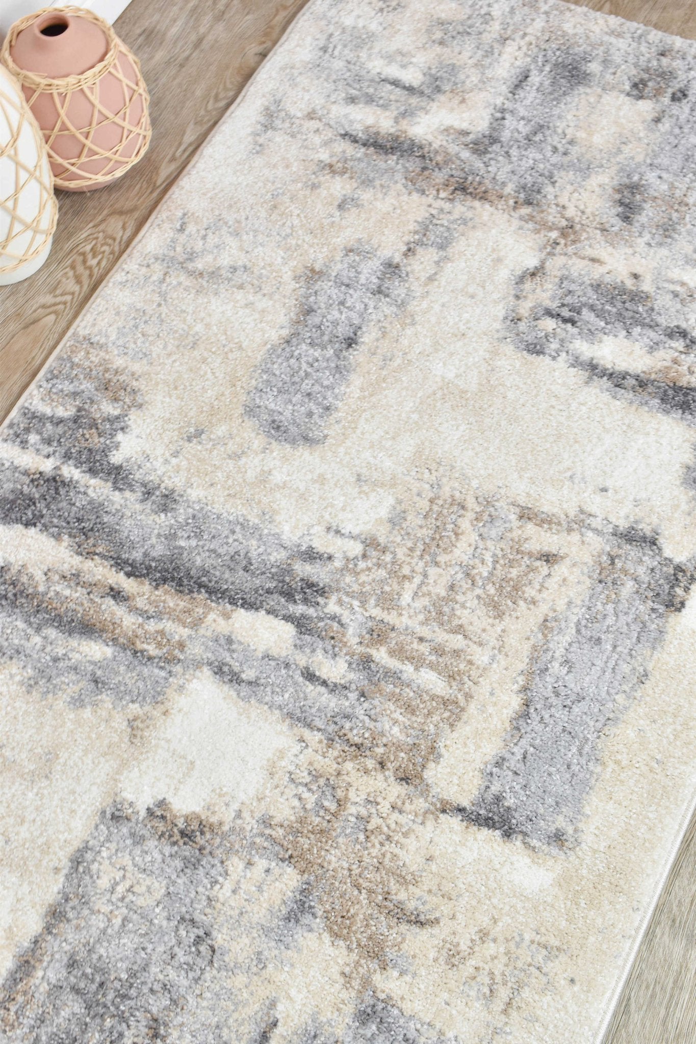 Maya Mosaic Rug - Floorsome - MODERN - CHAR-DRIFTWOOD-80X150 - MODERN