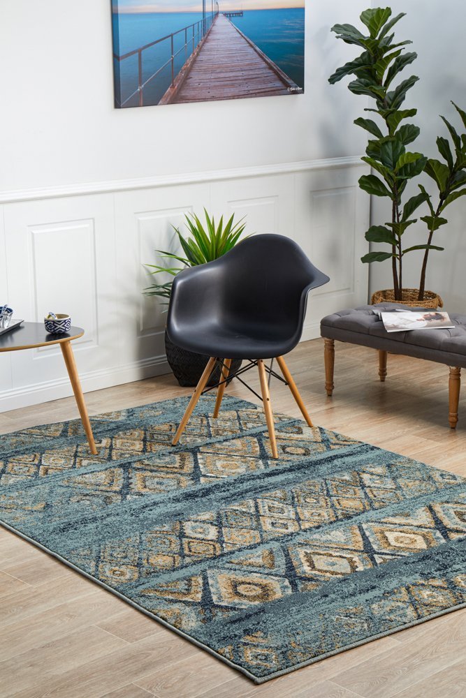 Mayfair Contrast Blue Rug - Floorsome - Traditional - OXF - 430 - BLU - 230X160 - Traditional