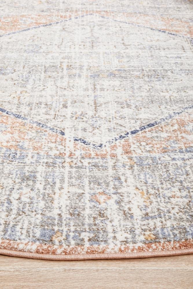Mayfair Lorissa Peach Round Rug - Floorsome - MAYFAIR COLLECTION - MAY - LOR - PEA - 150X150 - MAYFAIR COLLECTION