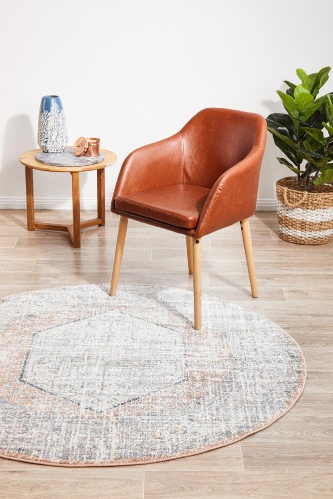 Mayfair Lorissa Peach Round Rug - Floorsome - MAYFAIR COLLECTION - MAY - LOR - PEA - 150X150 - MAYFAIR COLLECTION