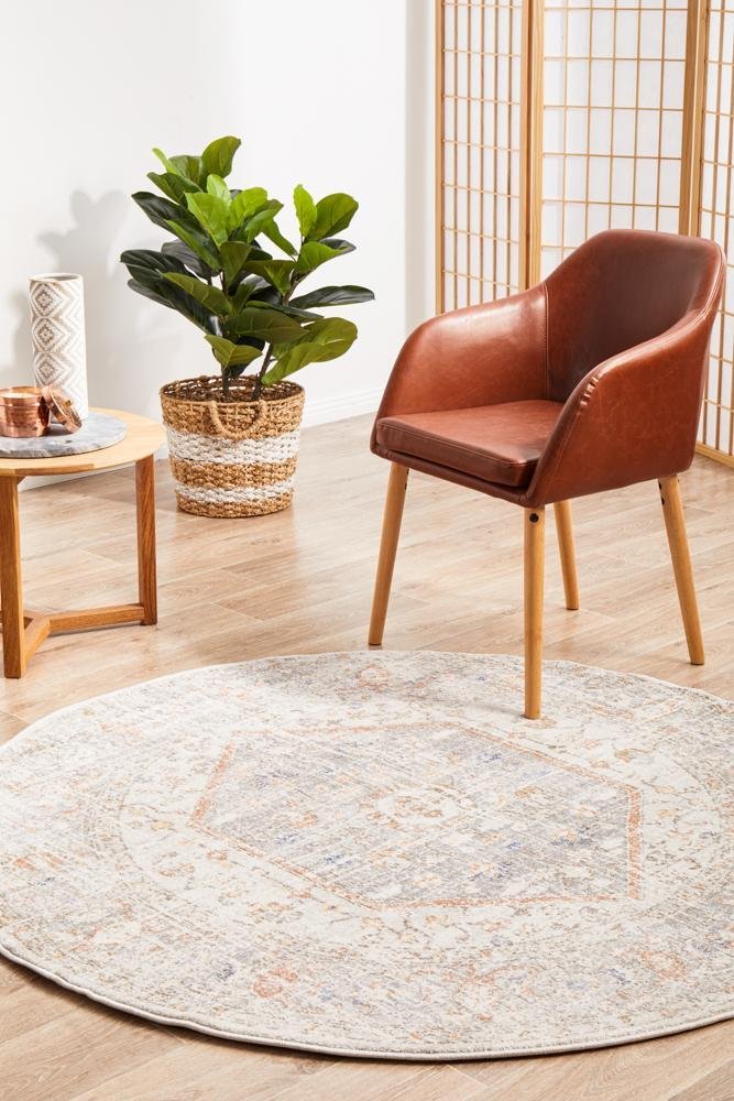 Mayfair Lorissa Silver Round Rug - Floorsome - MAYFAIR COLLECTION - MAY - LOR - SIL - 150X150 - MAYFAIR COLLECTION