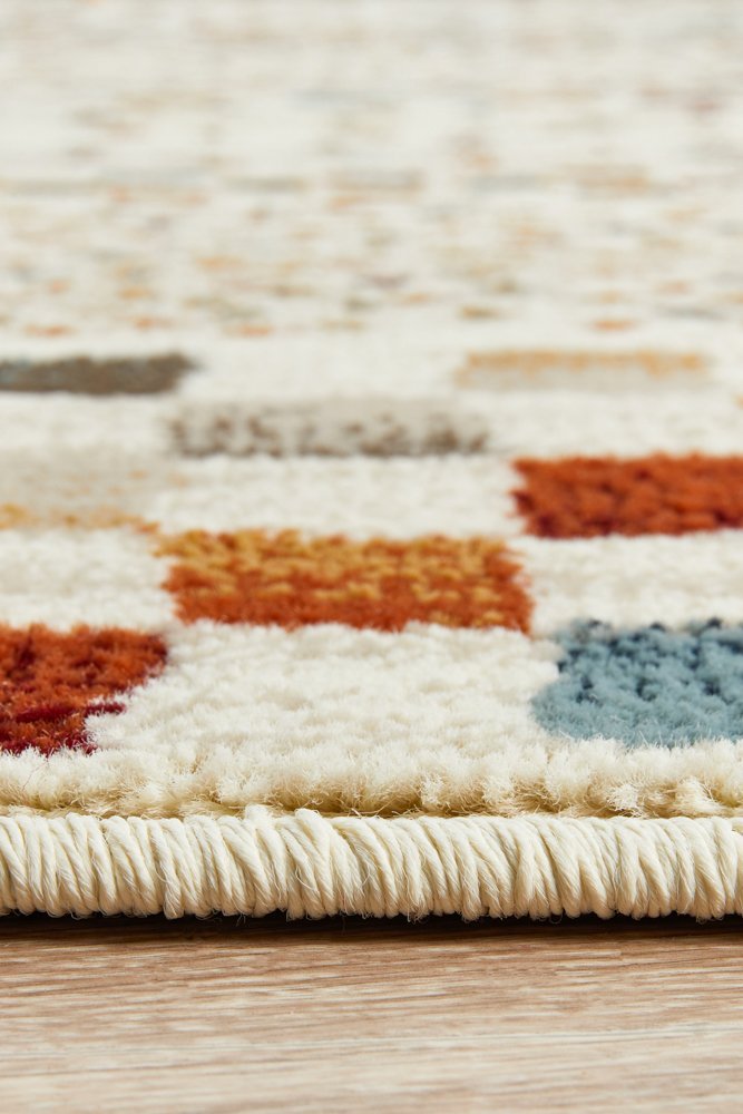Mayfair Squares Bone Rug - Floorsome - Traditional