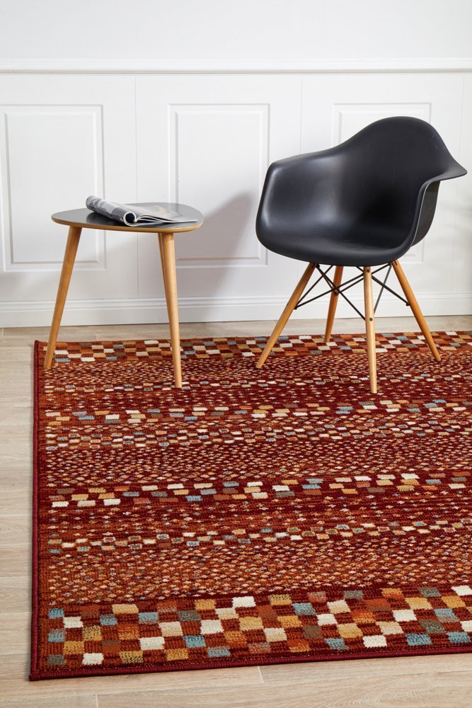 Mayfair Squares Rust Rug - Floorsome - Traditional - OXF - 431 - RUS - 230X160 - Traditional