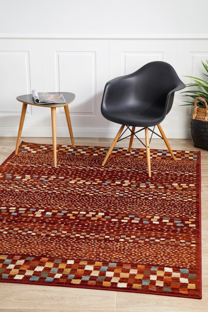 Mayfair Squares Rust Rug - Floorsome - Traditional - OXF - 431 - RUS - 230X160 - Traditional
