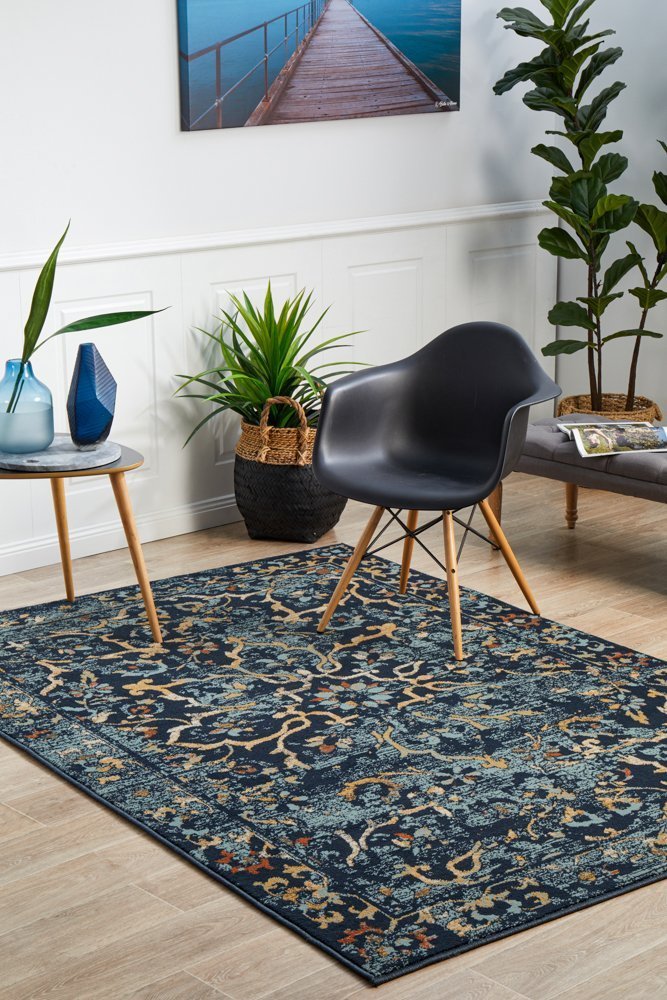 Mayfair Stem Navy Rug - Floorsome - Traditional - OXF - 436 - NAV - 230X160 - Traditional