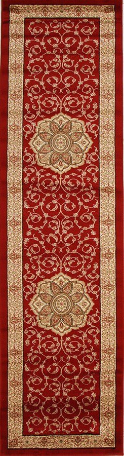 Medallion Classic Design Rug Runner Red - Floorsome - Traditional