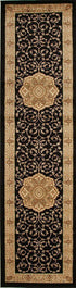 Medallion Classic Design Runner Rug Black - Floorsome - Traditional