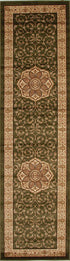 Medallion Classic Design Runner Rug Green - Floorsome - Traditional