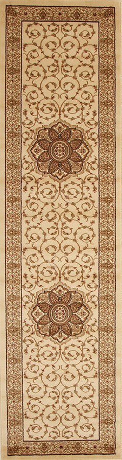 Medallion Classic Design Runner Rug Ivory - Floorsome - Traditional - IST - 3 - II - 300X80 - Traditional