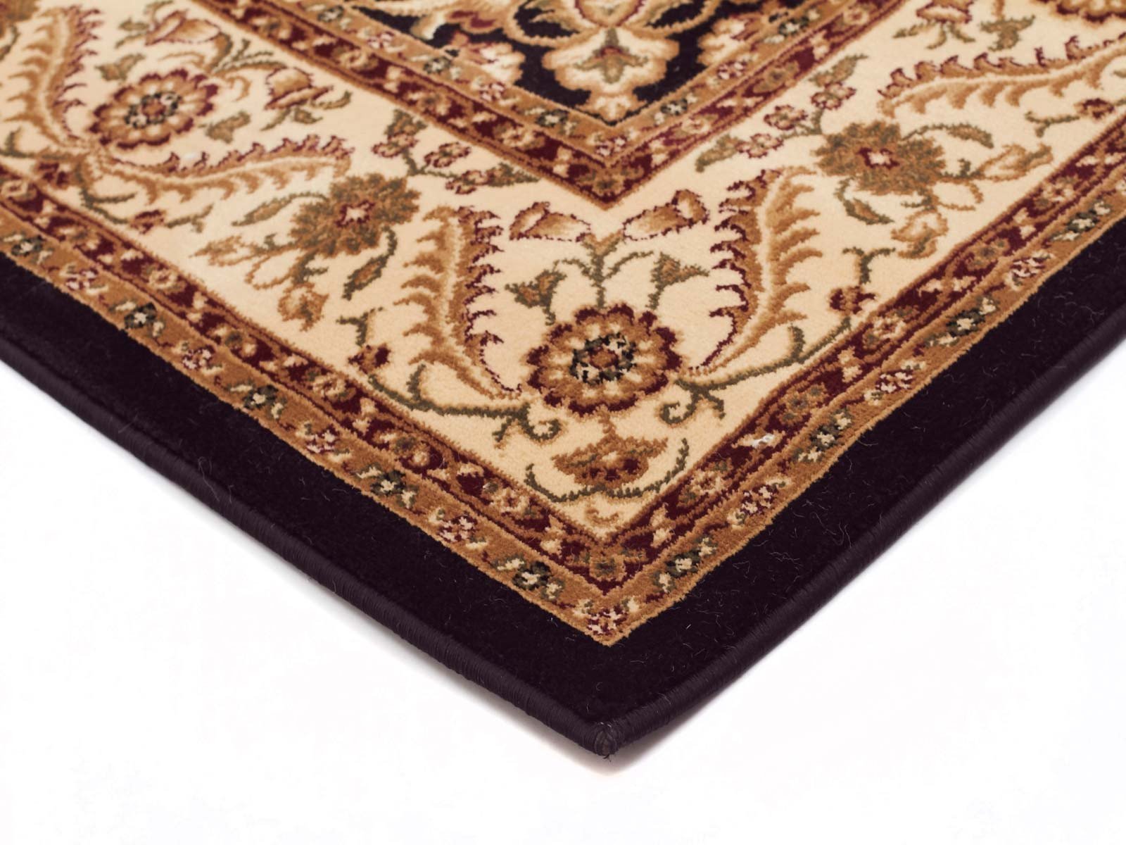 Medallion Rug Black with Ivory Border Runner - Floorsome - Traditional - SYD - 9 - BI - 300X80 - Traditional
