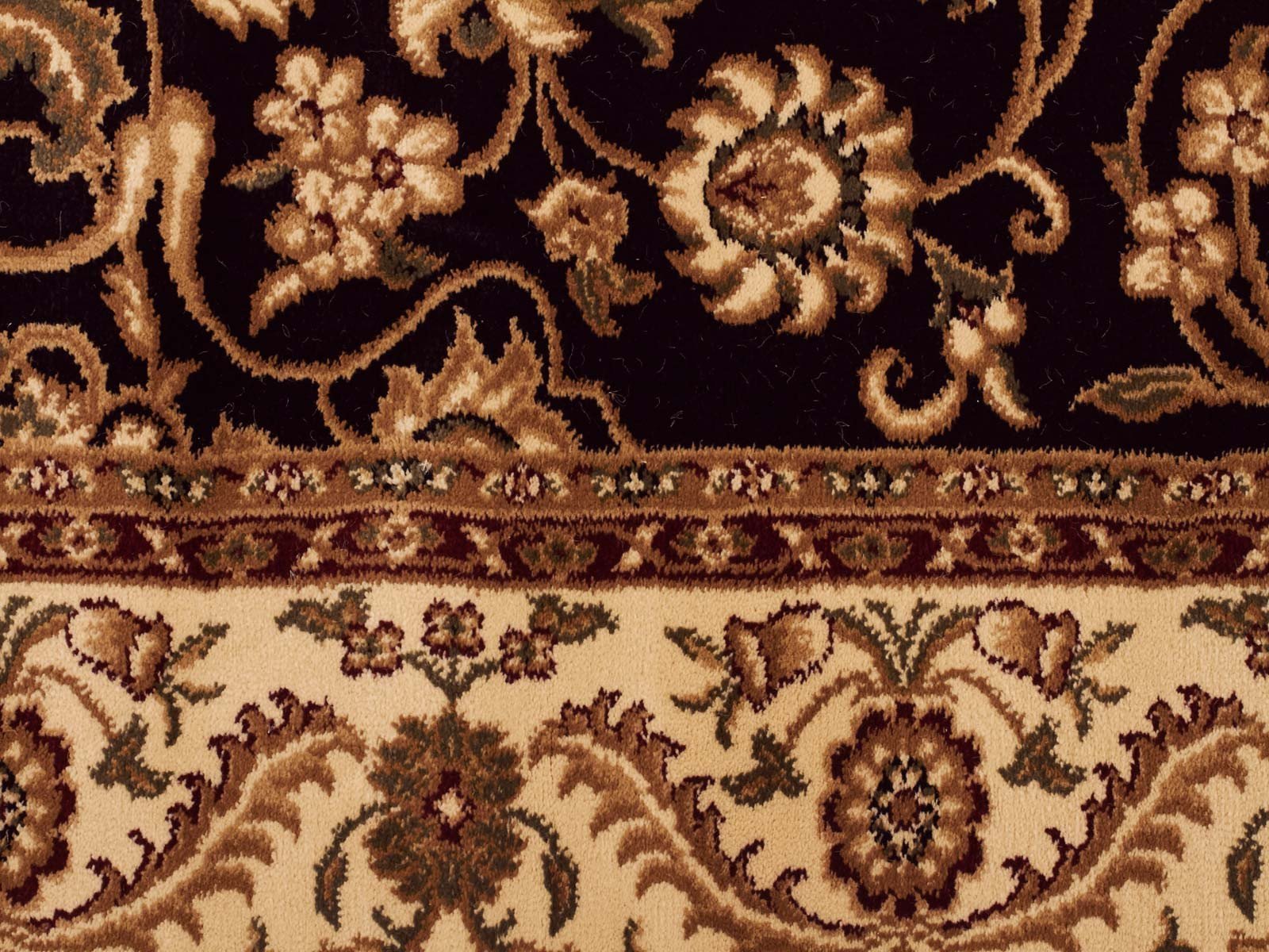 Medallion Rug Black with Ivory Border Runner - Floorsome - Traditional - SYD - 9 - BI - 300X80 - Traditional