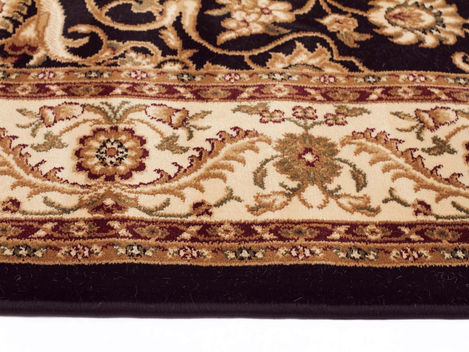 Medallion Rug Black with Ivory Border Runner - Floorsome - Traditional - SYD - 9 - BI - 300X80 - Traditional