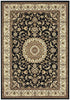 Medallion Rug Black with Ivory Border - Floorsome - Traditional - SYD - 9 - BI - 150X80 - Traditional