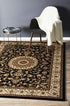 Medallion Rug Black with Ivory Border - Floorsome - Traditional - SYD - 9 - BI - 150X80 - Traditional
