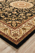 Medallion Rug Black with Ivory Border - Floorsome - Traditional - SYD - 9 - BI - 150X80 - Traditional