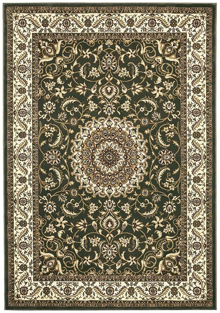 Medallion Rug Green with Ivory Border - Floorsome - Traditional - SYD - 9 - GI - 150X80 - Traditional